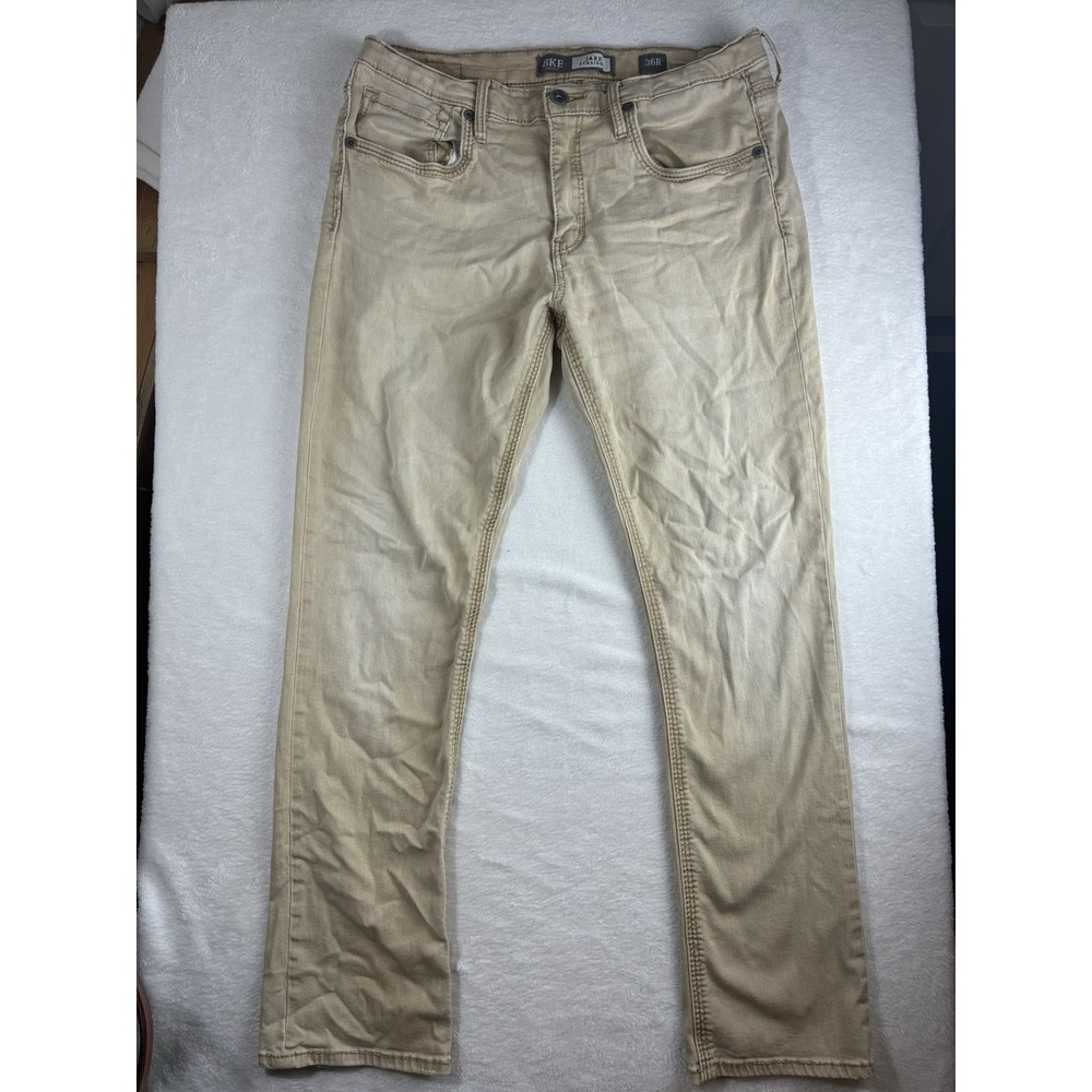 BKE Jake Straight Leg Jeans Mens 36R Brown Denim Stretch Waist